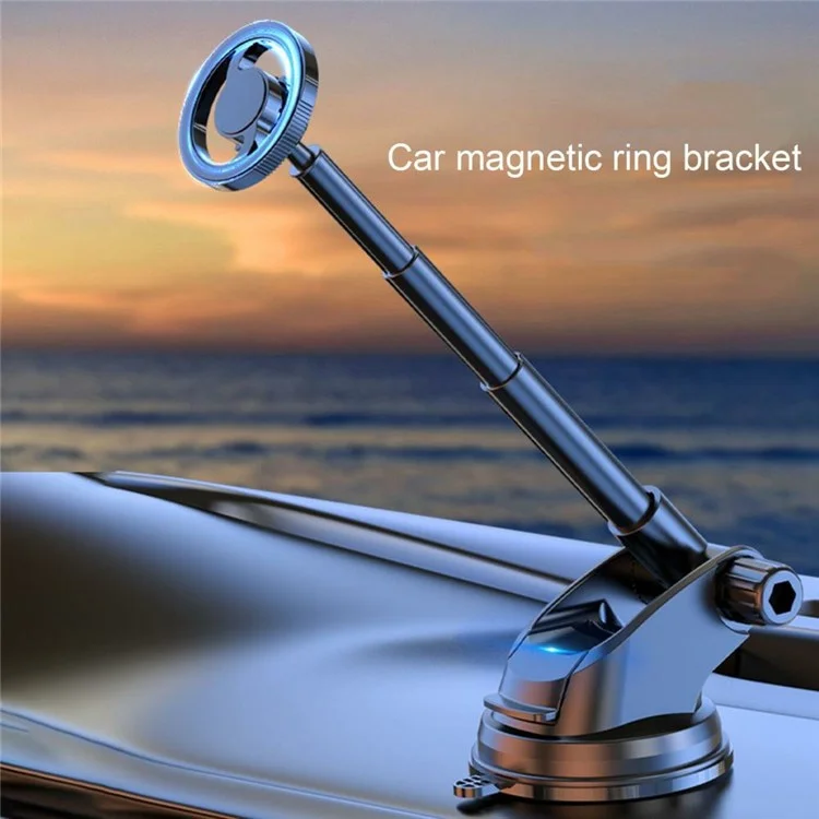 Q33 Auto-Armaturenbrett-Halterung mit Saugnapf, Teleskoparm, magnetischer Handyhalterung