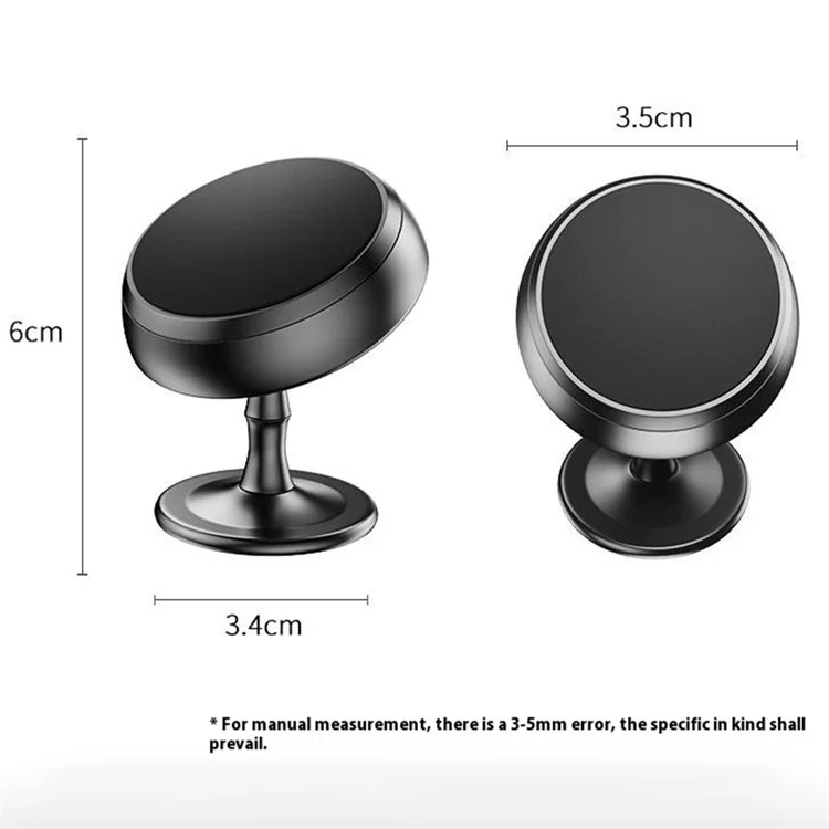 Q3 Car Dashboard Adhesive Bottom Phone Bracket Magnetic Aluminum Alloy Phone Holder for Vehicle - Чёрный