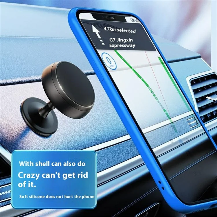 Q3 Car Dashboard Adhesive Bottom Phone Bracket Magnetic Aluminum Alloy Phone Holder for Vehicle - Чёрный