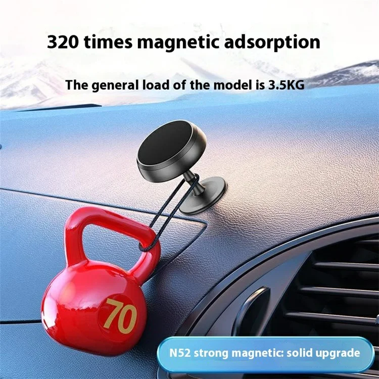 Q3 Car Dashboard Adhesive Bottom Phone Bracket Magnetic Aluminum Alloy Phone Holder for Vehicle - Чёрный