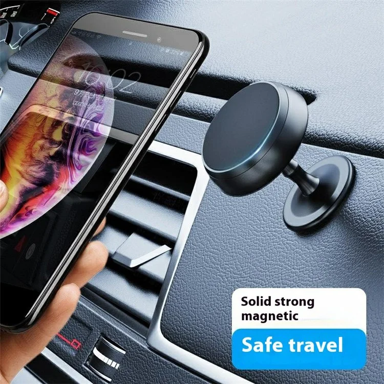 Q3 Car Dashboard Adhesive Bottom Phone Bracket Magnetic Aluminum Alloy Phone Holder for Vehicle - Чёрный