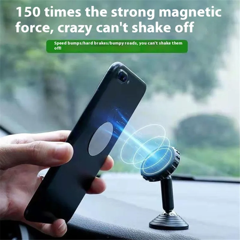 Q7 Suction Cup Bottom Phone Holder Magnetic Car Dashboard Phone Bracket for SUV Vehicle - Silver