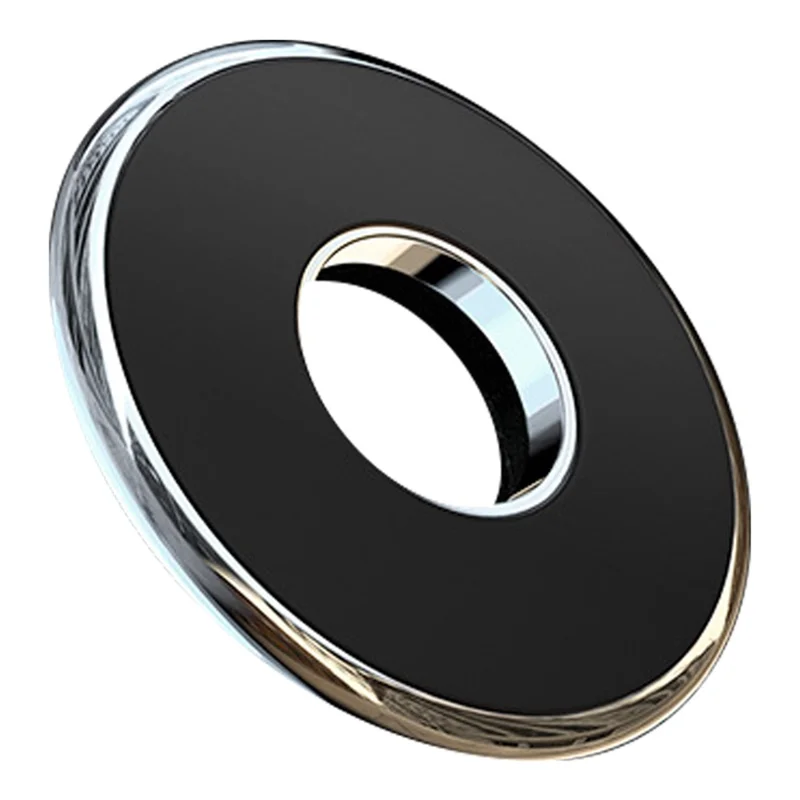 Q6 Car Dashboard Magnetic Phone Mount Ring Shape Phone Holder with Adhesive Bottom - Chrome Color