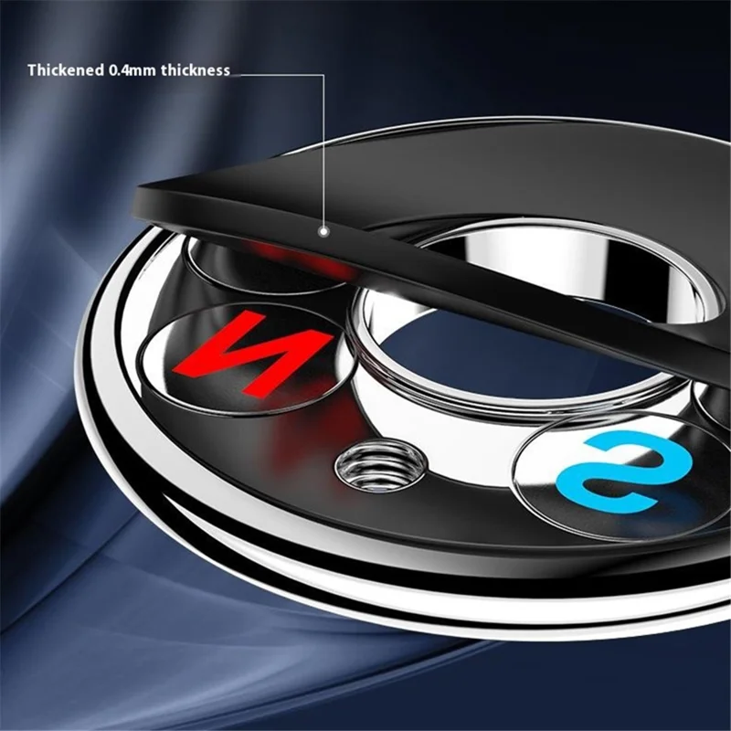 Q6 Car Dashboard Magnetic Phone Mount Ring Shape Phone Holder with Adhesive Bottom - Chrome Color