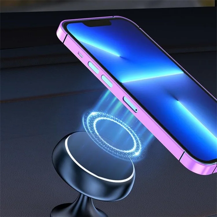 Держатель для телефона Q5 Bracket Magnetic Car Dashboard Adhesive Bottom Aluminum Alloy Phone Holder для автомобиля - Black
