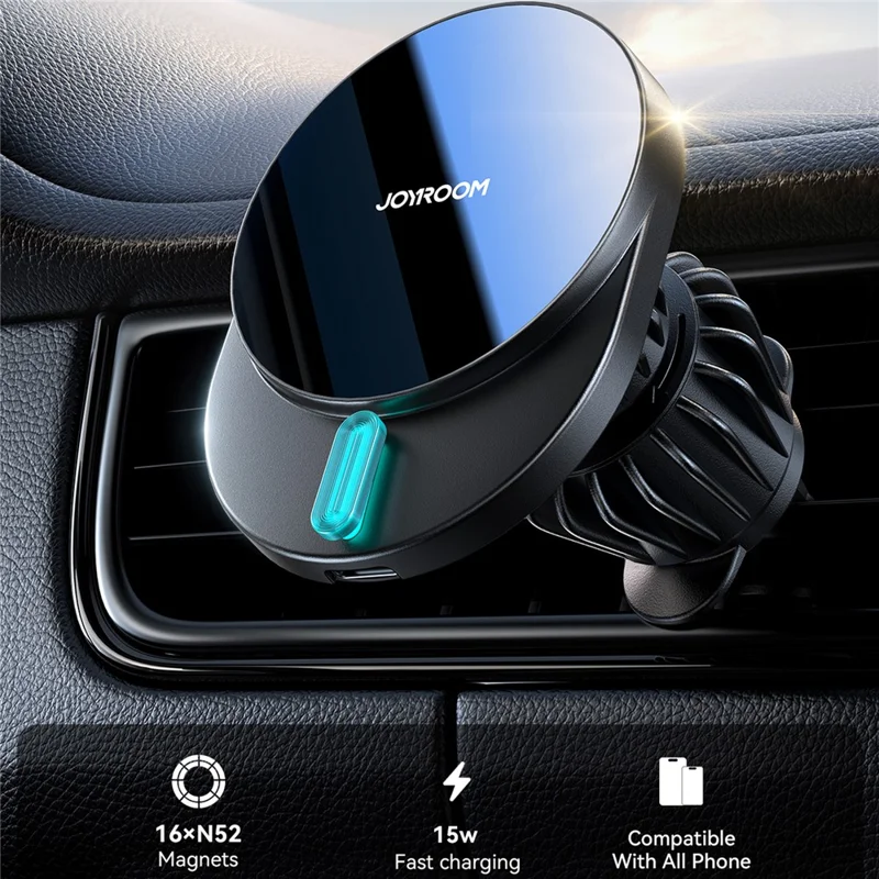 JOYROOM JR-ZS409 15W Magnetic Wireless Charger Holder Car Air Vent Charging Stand
