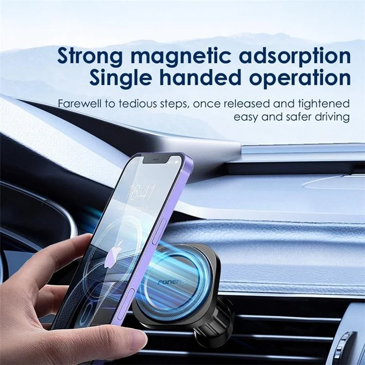 Support de téléphone de voiture FONENG CP102 à aimant avec rotation à 360 degrés