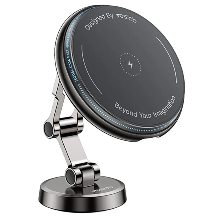 Yesido C306 15W Telefone Magnético Carregador Sem Fio Zinc Liga do Painel de Carro