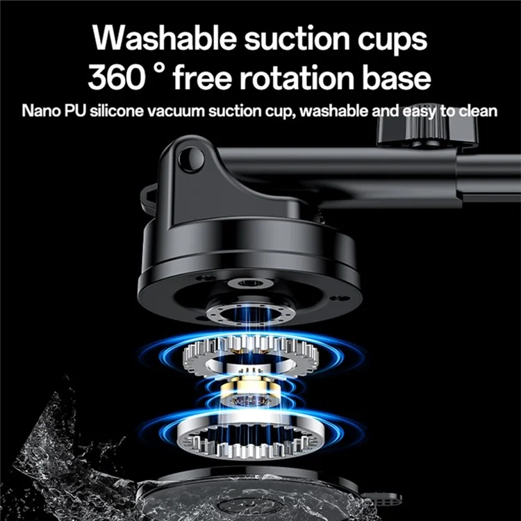 YESIDO C307 Phone Holder Stand 15W Wireless Charger Car Dashboard Suction Cup Bracket Auto Clamping
