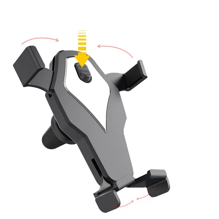 YC04 360 Degrees Rotating Car Air Vent Mount Retractable Arms Mobile Phone Holder Bracket - Gold