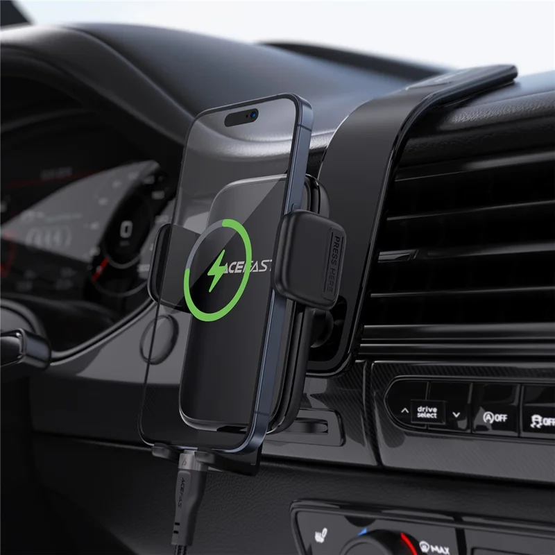 ACEFAST D28 Car Center Console Phone Stand Holder Press Type Hook Loop Fastener