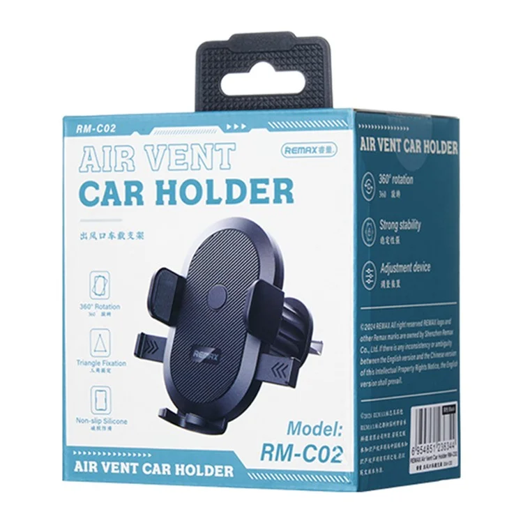 REMAX RM-C02 Porte-téléphone de voiture avec rotation à 360 degrés et antiglisse, compatible avec les téléphones de 4 à 6,5 pouces