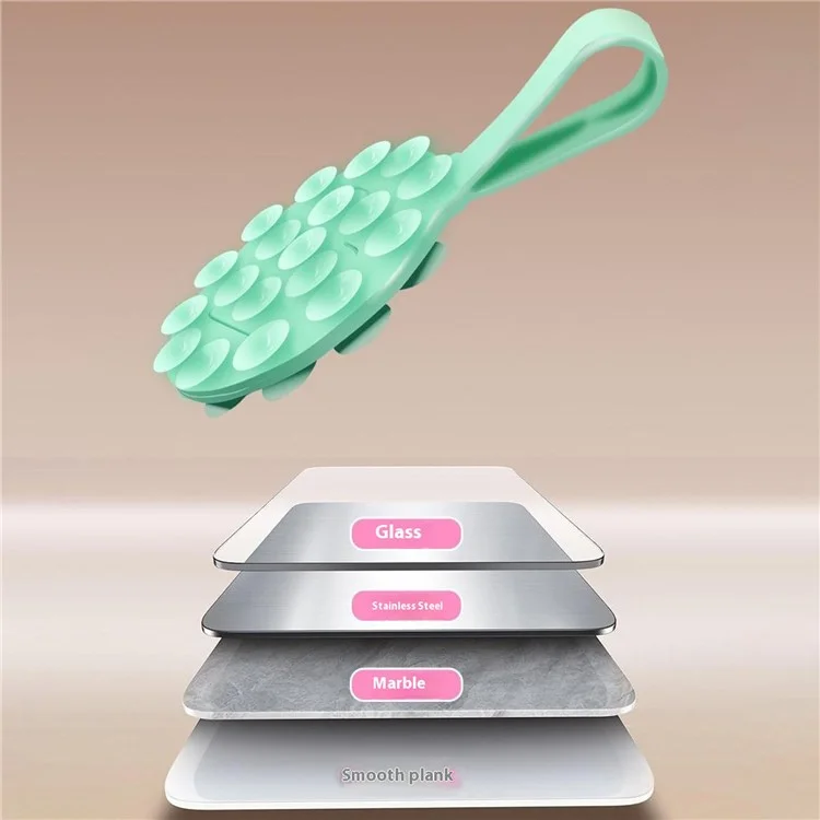 RK-X18 19 Grano Ventosa de Silicona en Forma de Corazón Doble Soporte de Teléfono Desmontable - Rosa