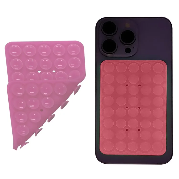 RK-X8 Noctilucent Phone Suction Mount 40 Grain Silicone Double Sided Suction Cups Phone Holder - Rose