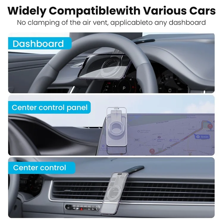 Car Dashboard Magnetic Phone Holder Foldable Rotatable Cellphone Navigation Stand - RT-201