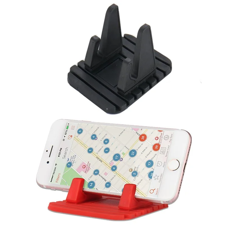Vehicle Mounted Anti-skid Silicone Pad Car Navigation Mobile Phone Bracket - Black