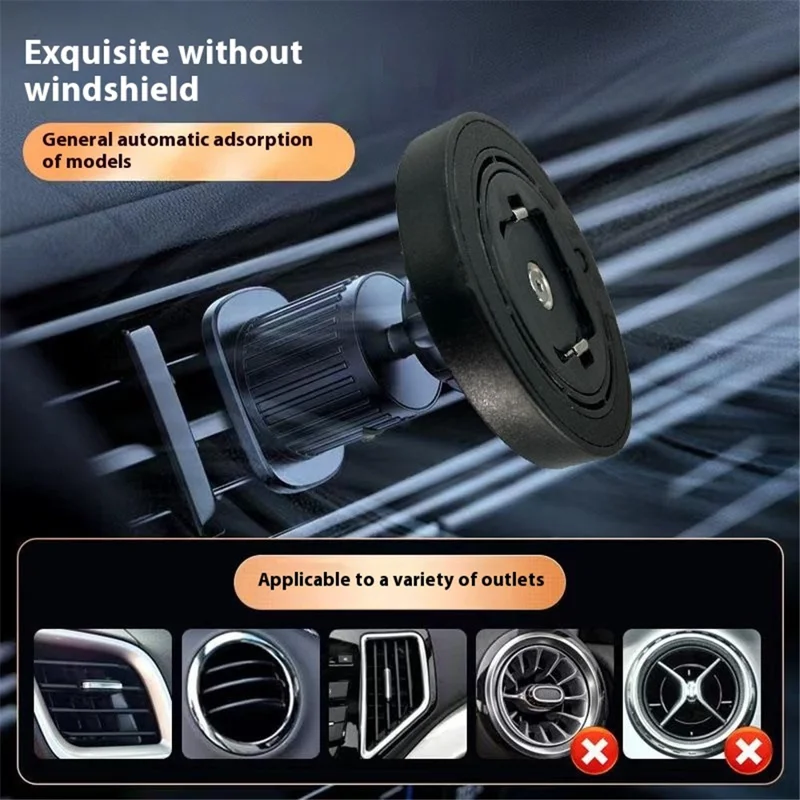 Car Phone Holder 360 Adjustable Phone Holder with Round Adhesive Patch - Air Outlet Hook Type