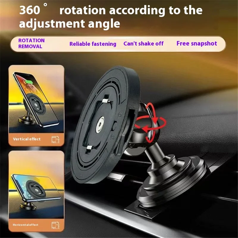 Car Phone Holder 360 Adjustable Phone Holder with Round Adhesive Patch - Air Outlet Hook Type