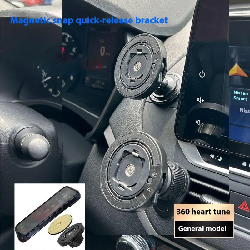 Car Phone Holder 360 Adjustable Phone Holder with Round Adhesive Patch - Air Outlet Hook Type