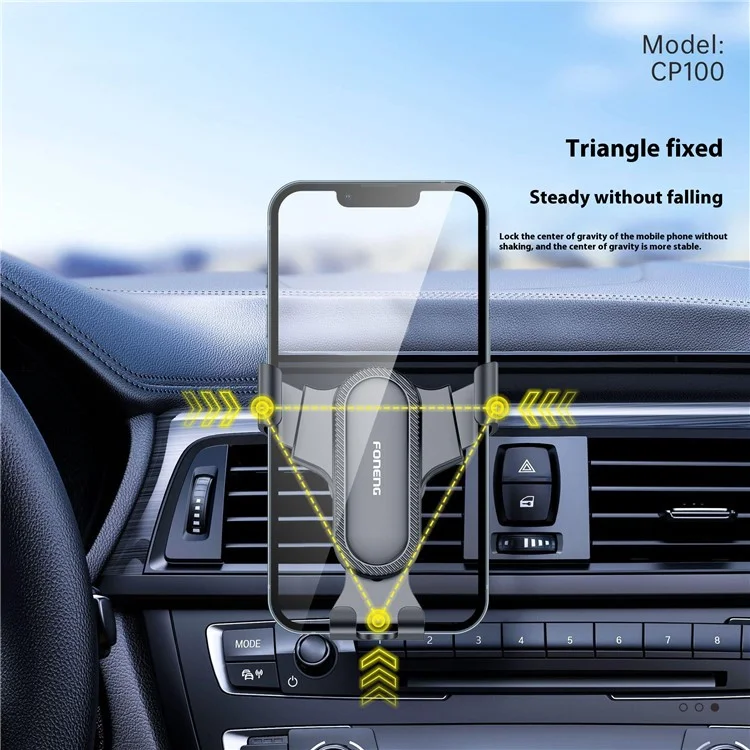 FONENG CP100 Air Vent Clip Gravity Sensors Navigationshalter Auto Mobiltelefon Mount Bracket