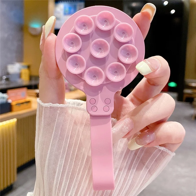 Magnetic Suction Cup Phone Mount Hands-Free Mirror Shower Phone Holder - Pink