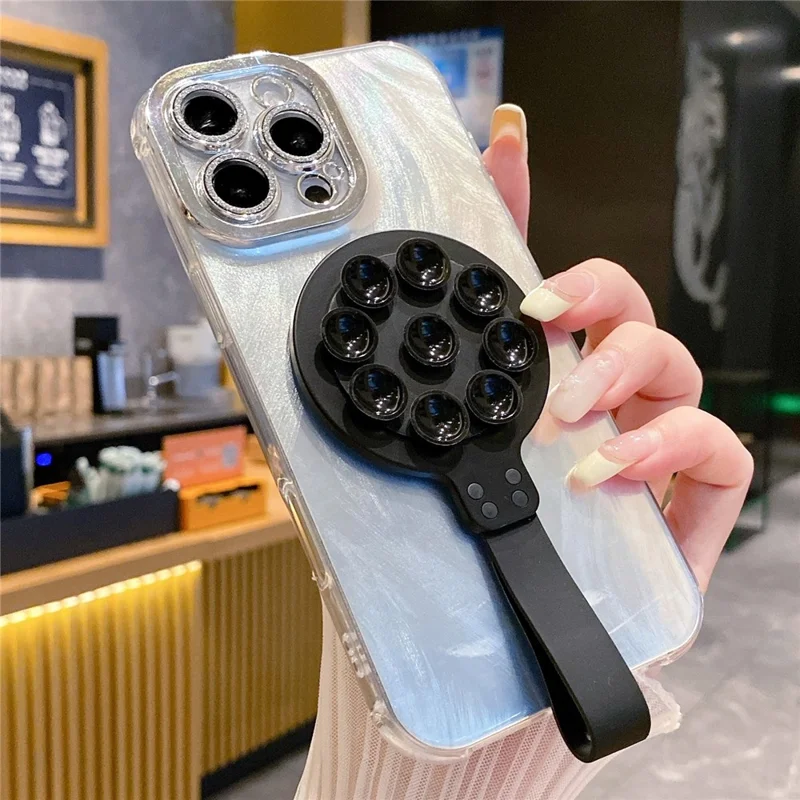 Magnetic Suction Cup Phone Mount Hands-Free Mirror Shower Phone Holder - Pink