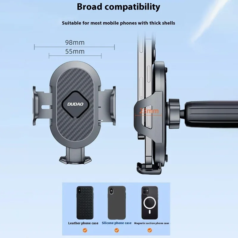 Dudao F2+ Phone Mount Mount Vent Vent Vent Valder Phone Держатель Телефона с Крючком 360 ° Cradle Для Смартфона в Пределах 98 мм