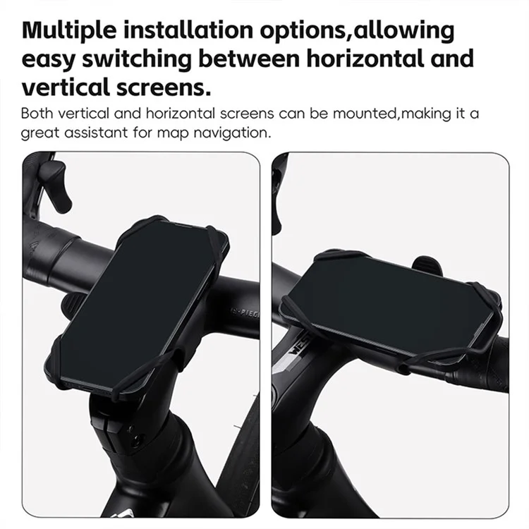 WEST BIKING YP0715084 Велосипедный держатель для телефона на руль, мягкий силиконовый держатель для электровелосипеда