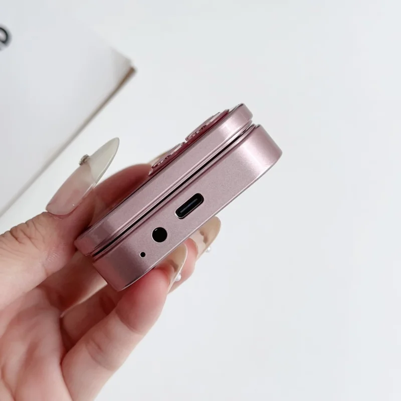 i17mini Dual SIM Mini mobiltelefon för äldre 2G 32MB+32MB Flip vikbar telefon - Lila