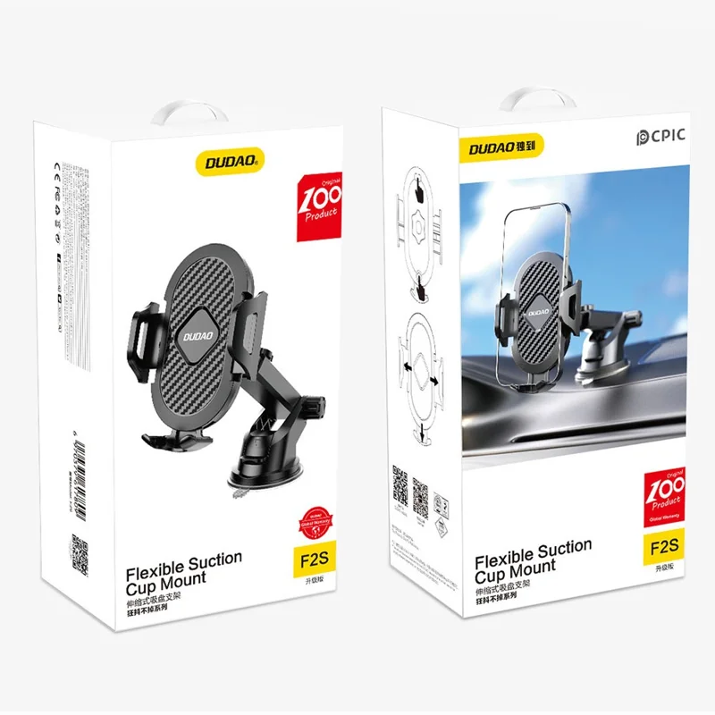 DUDAO F2s Extendable Arm Car Suction Cup Mount Mobile Phone Holder Bracket for Windshield Dashboard