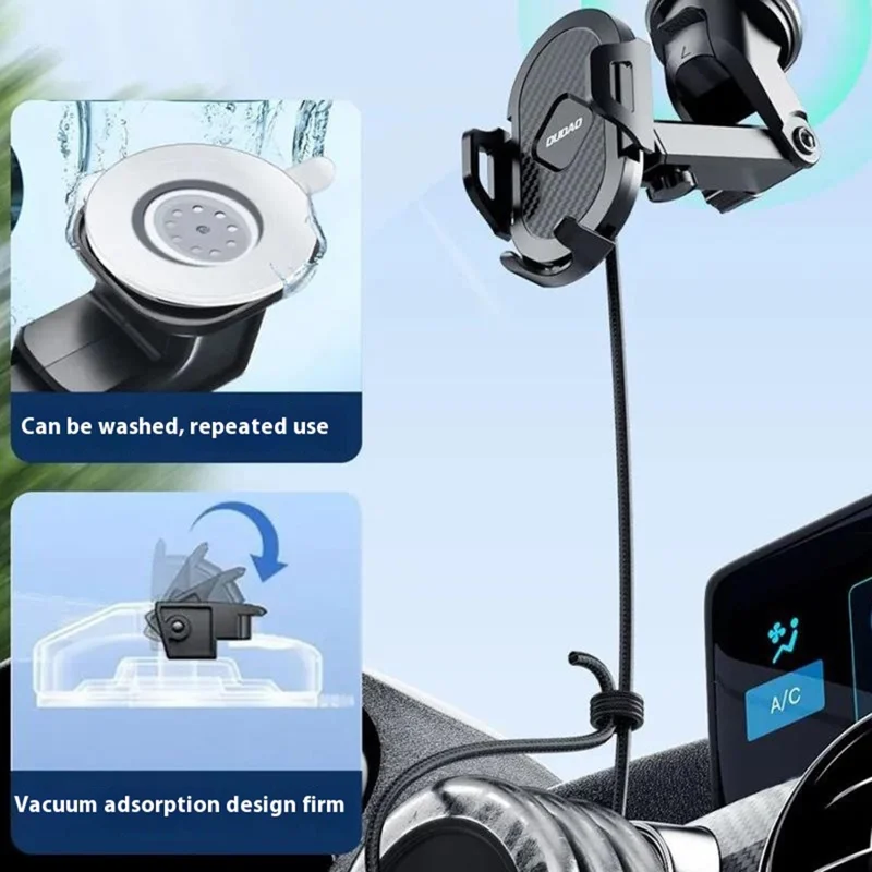 DUDAO F2s Extendable Arm Car Suction Cup Mount Mobile Phone Holder Bracket for Windshield Dashboard
