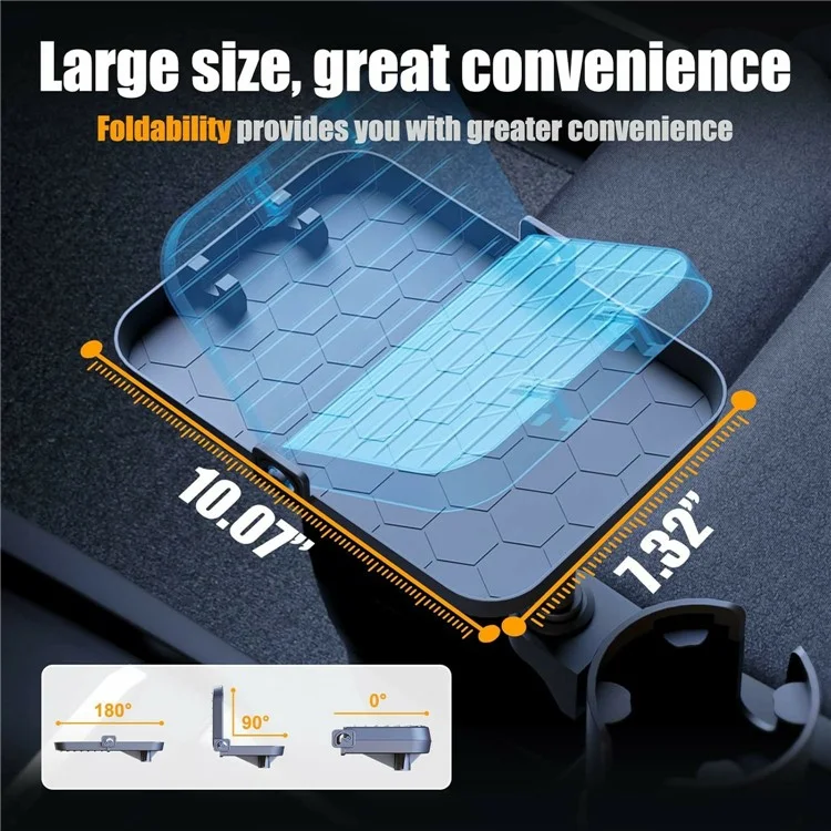 Plateau porte-gobelet multifonctionnel pour voiture avec support détachable pour téléphone et plateau à nourriture