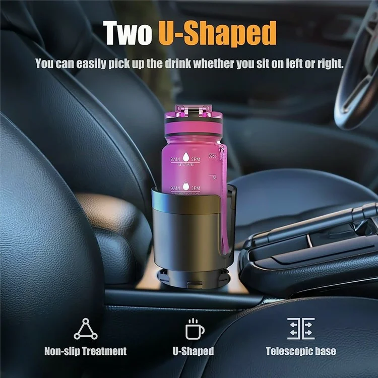 Plateau porte-gobelet multifonctionnel pour voiture avec support détachable pour téléphone et plateau à nourriture