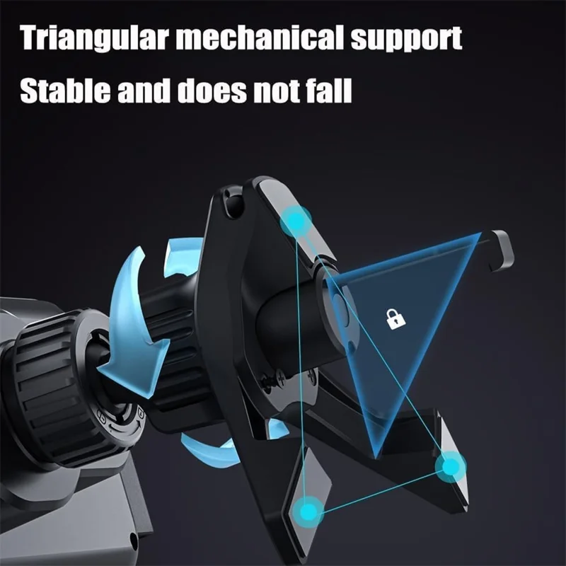 15W Car Air Outlet Rotating Wireless Charging Phone Holder (Air Outlet Model) - Grey