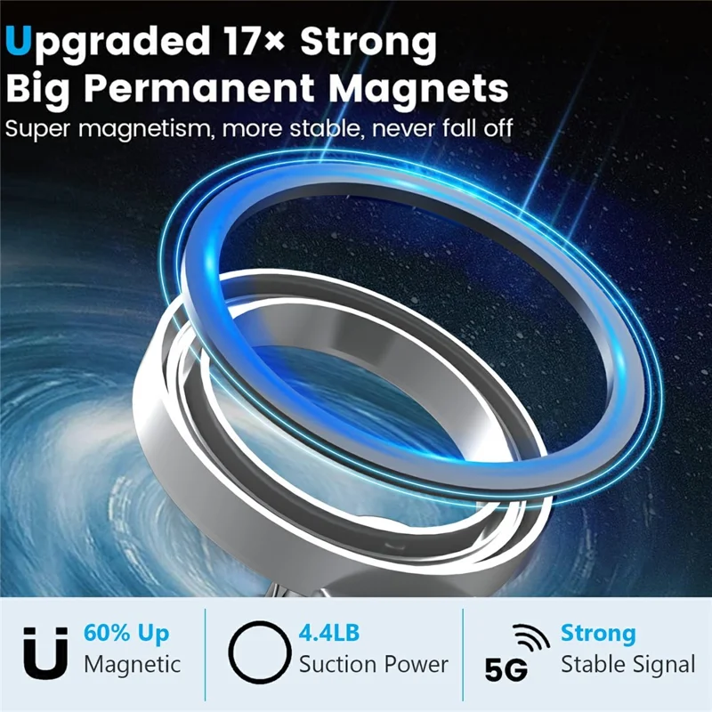 159A Adhesive Base Magnetic Car Dashboard Mount Phone Holder Bracket with 360 Degree Rotation