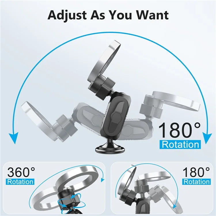 159A Adhesive Base Magnetic Car Dashboard Mount Phone Holder Bracket with 360 Degree Rotation