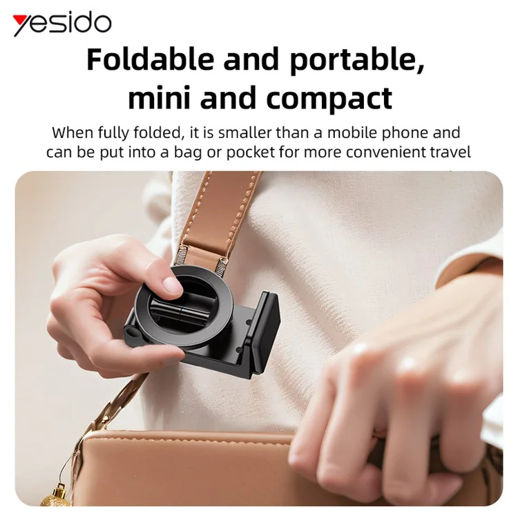 Support de téléphone portable magnétique portable de voyage YESIDO C298 en alliage de zinc réglable