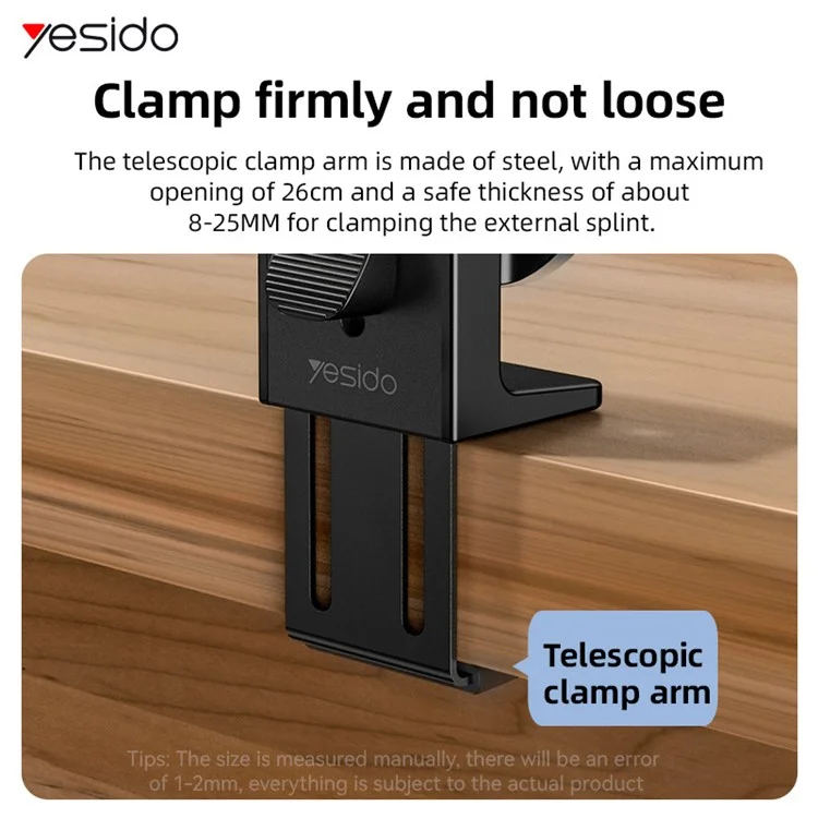 Support de téléphone portable magnétique portable de voyage YESIDO C298 en alliage de zinc réglable