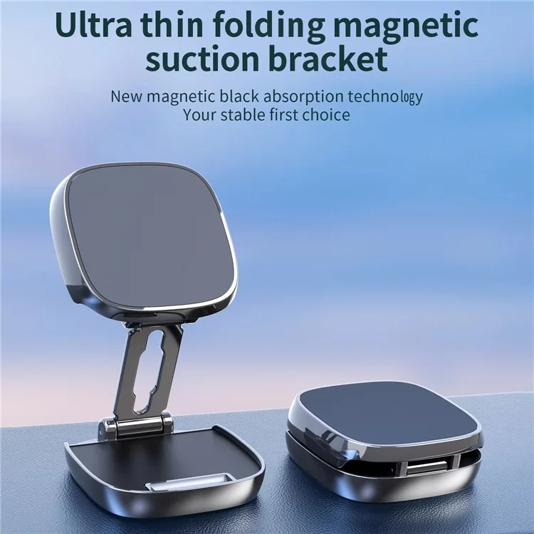 Suporte magnético para celular no painel do carro H600, feito de liga de zinco dobrável - Desbotado