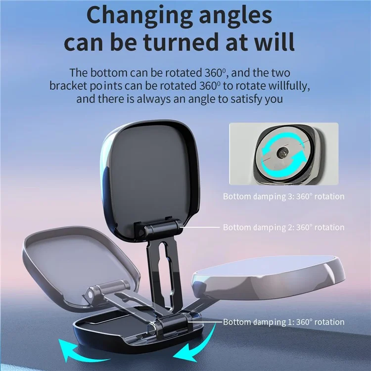 Suporte magnético para celular no painel do carro H600, feito de liga de zinco dobrável - Desbotado