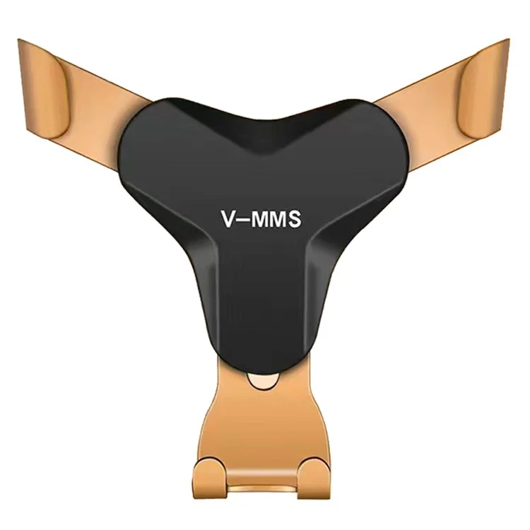V-MMS Car Air Outlet Mount Gravity Phone Holder Y-Shape Air Vent Cellphone Bracket - Gold