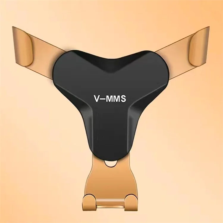 V-MMS Car Air Outlet Mount Gravity Phone Holder Y-Shape Air Vent Cellphone Bracket - Gold