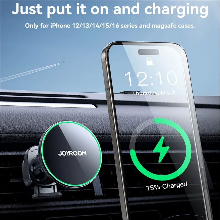 JOYROOM JR-ZS412 15W Magnetic Wireless Charger Car Mount Vent Holder, Qi2 Certified
