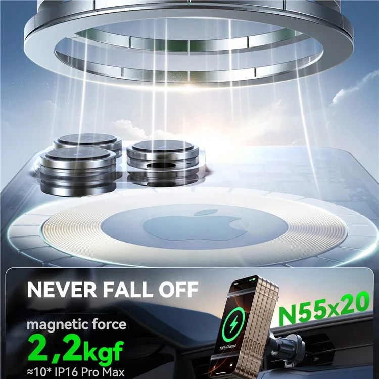 JOYROOM JR-ZS412 15W Magnetic Wireless Charger Car Mount Vent Holder, Qi2 Certified