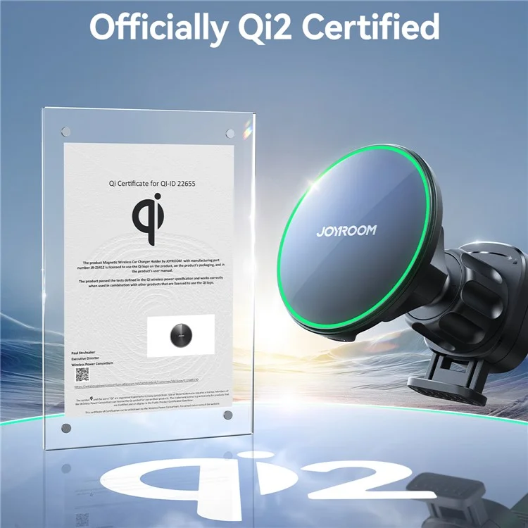 JOYROOM JR-ZS412 15W Magnetic Wireless Charger Car Mount Vent Holder, Qi2 Certified