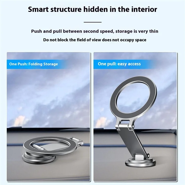 MG07 For iPhone 12-16 Car Adhesive Mount Magnetic Phone Holder Foldable Bracket