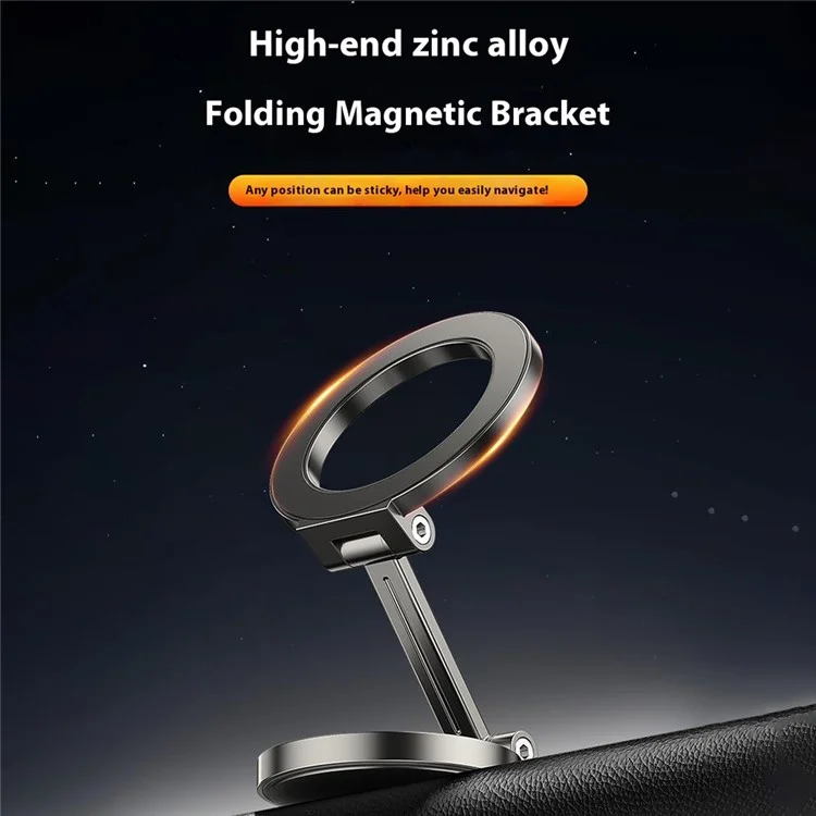 Soporte para teléfono de coche WEKOME WA-S63 Montaje magnético multifunción giratorio 360° de aleación de zinc - Gris
