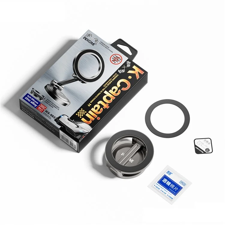 Soporte para teléfono de coche WEKOME WA-S63 Montaje magnético multifunción giratorio 360° de aleación de zinc - Gris