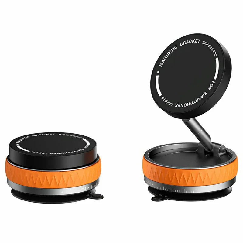 K10B Phone Stand Holder Magnetic Mount Zinc Alloy Compact Portable for Smartphones - Orange