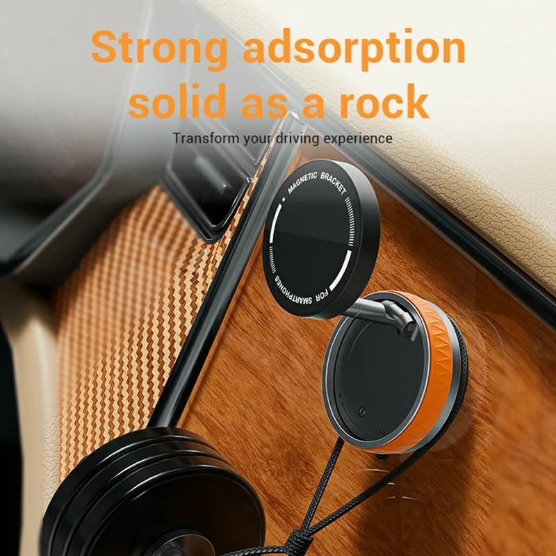 K10B Phone Stand Holder Magnetic Mount Zinc Alloy Compact Portable for Smartphones - Orange